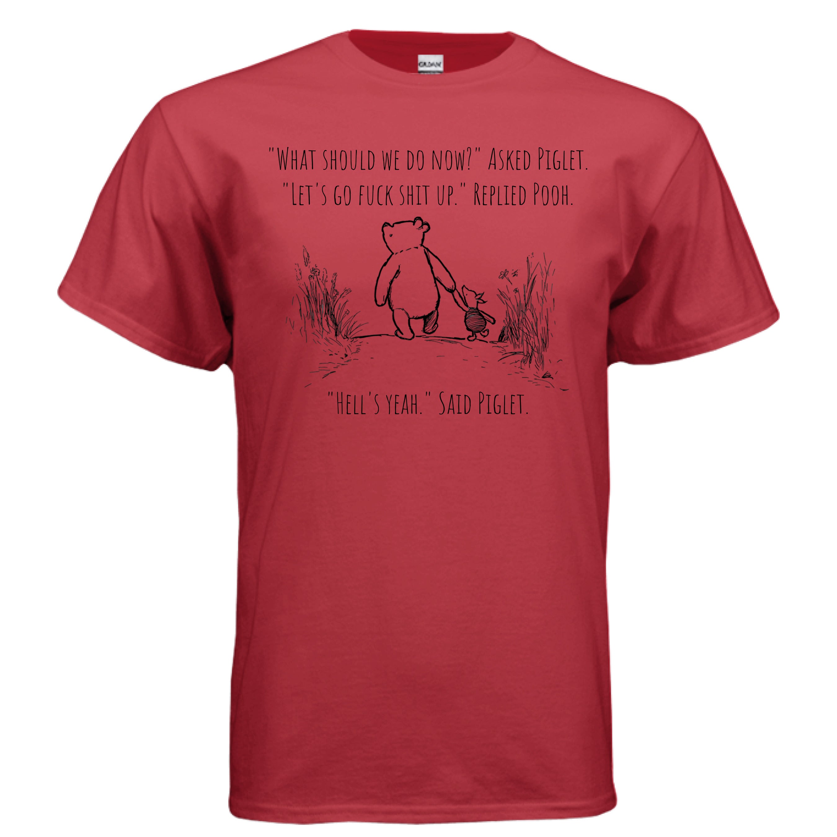 Red version of Pooh and Piglet Shirt