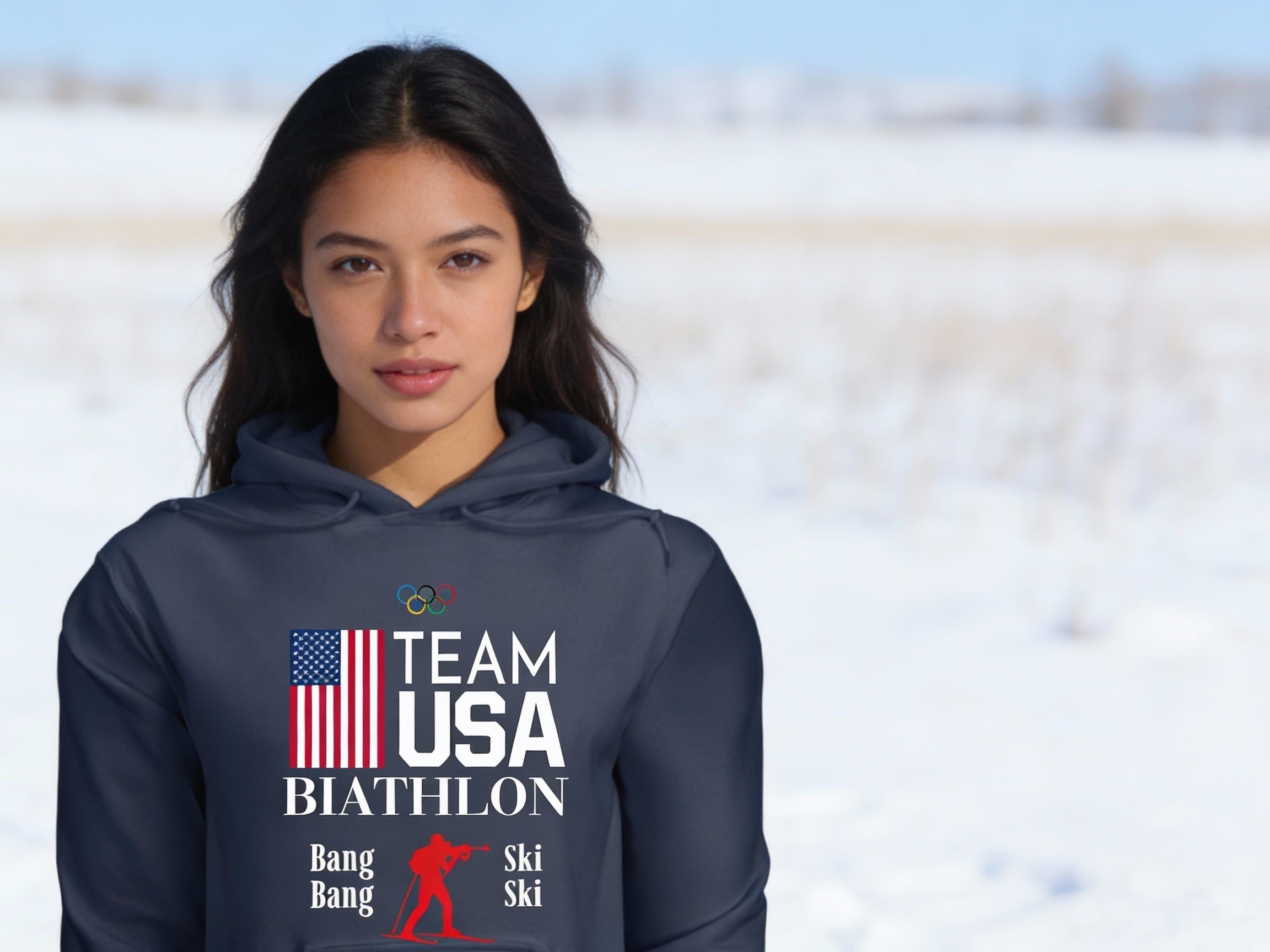 Team USA Olympic Biathlon - Dark - Hoodie - TeeRex