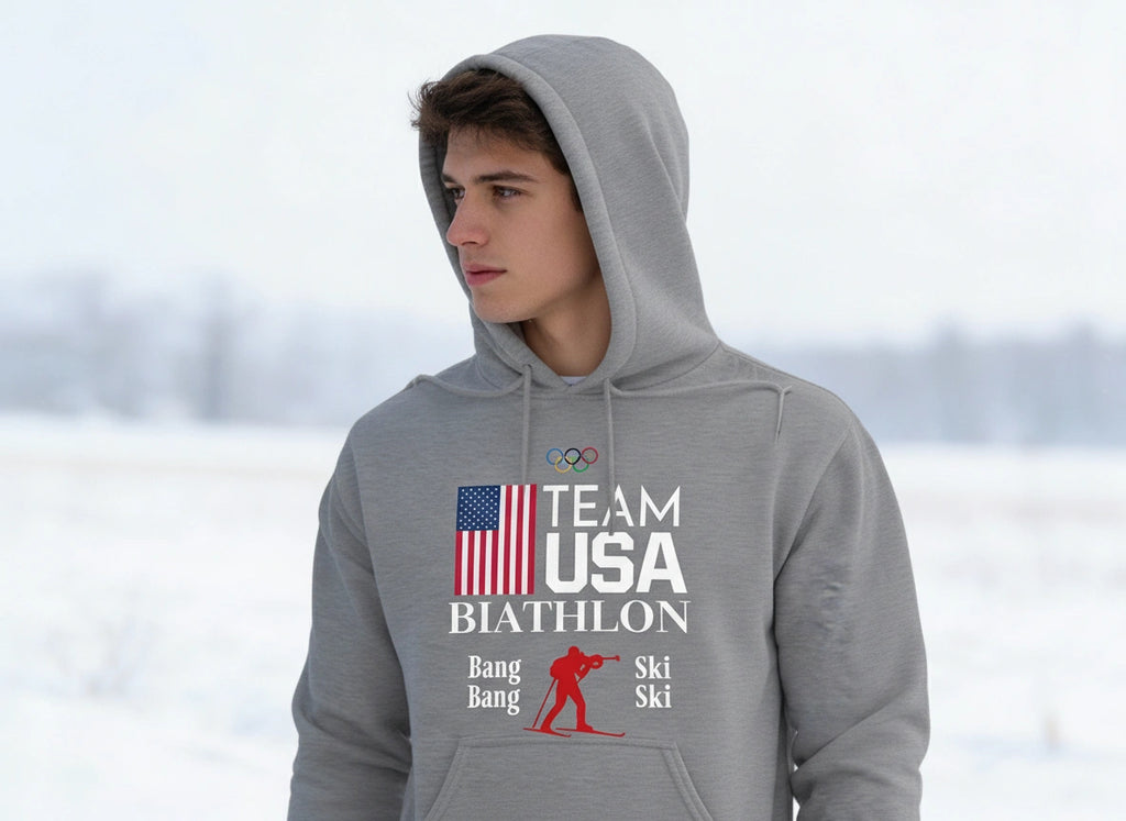 Team USA Olympic Biathlon - Dark - Hoodie - TeeRex