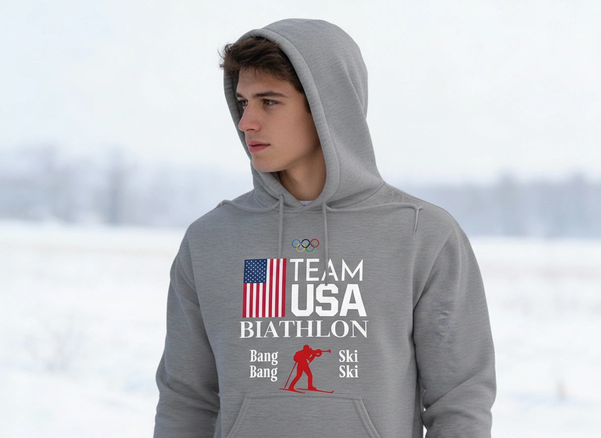 Team USA Olympic Biathlon - Dark - Hoodie - TeeRex