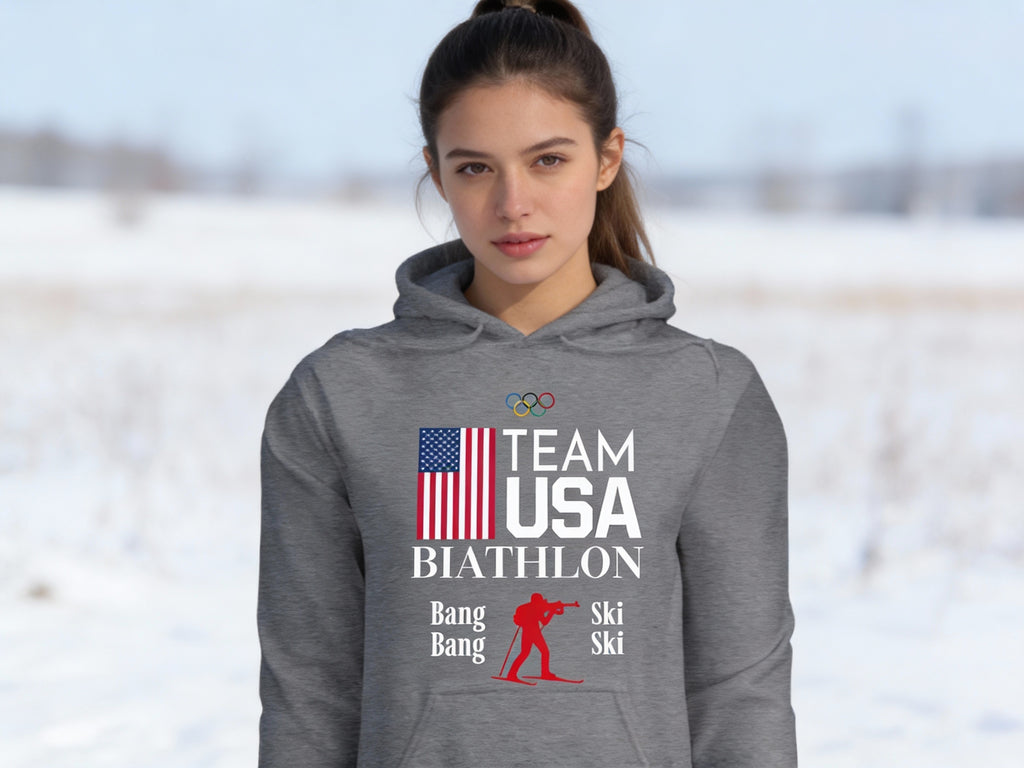 Team USA Olympic Biathlon - Dark - Hoodie - TeeRex