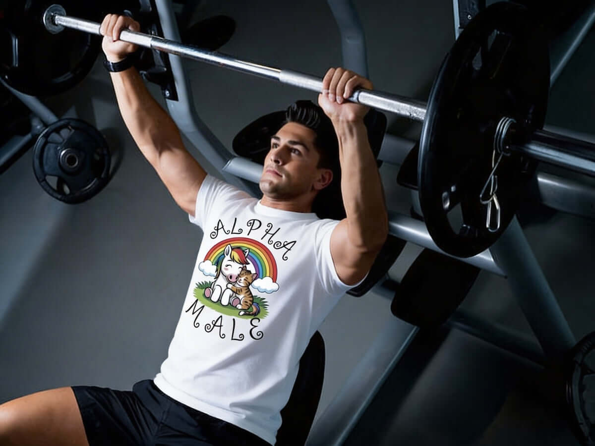 Alpha Male Tee White Model